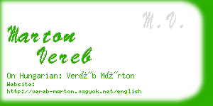 marton vereb business card